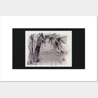 Peaceful Place - Sumie Ink Wash Watercolor Painting Posters and Art